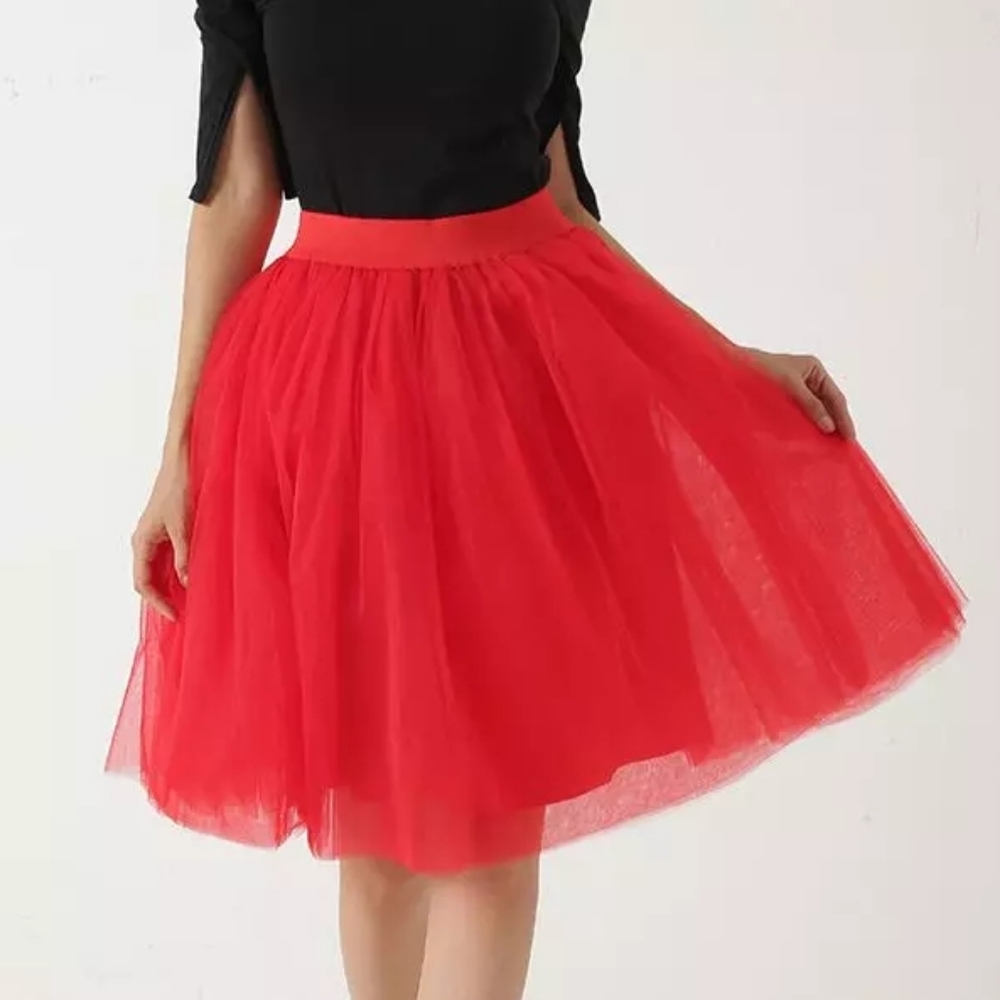 NEW Red Fall Tulle Date Christmas Skirt holiday